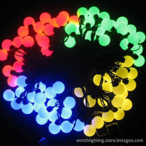 Multi-color LED Ball String Christmas Holiday Chain Lights with 220V AC Input Voltage